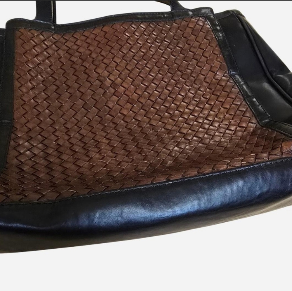 Talbots Black and Brown Woven Tote - Picture 3 of 7